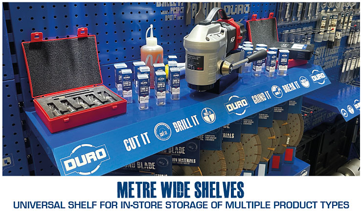 DURO in-store metre wide shelves